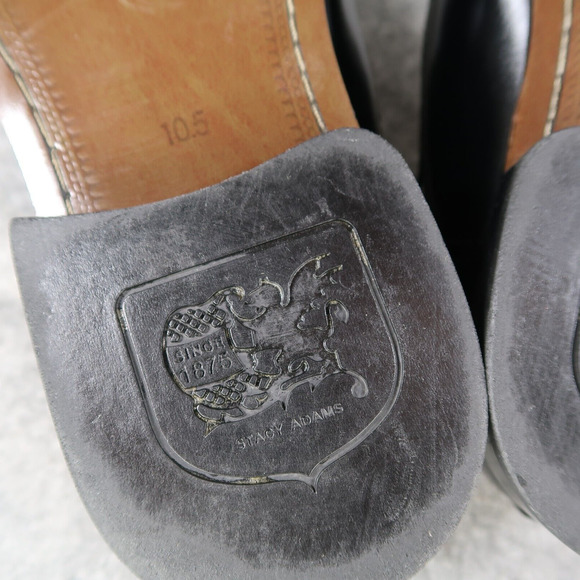 Stacy Adams Shoes Mens 10.5 Loafer Dress Formal Black Slip On Square Toe Classic - Picture 11 of 15